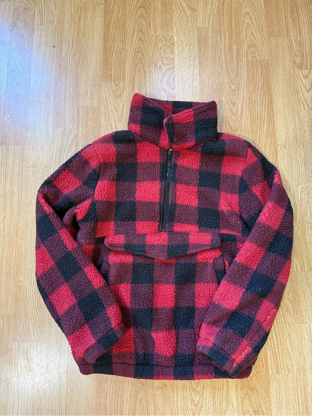 Urban Republic Red & Black Buffalo Plaid Sherpa Jacket - Size L (14/16)